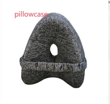 Zero pressure memory foam leg lock pillow with grey cover for leg support and comfort