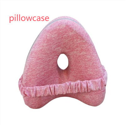 Pink Love Zero Pressure Memory Foam Leg Lock Pillow with breathable pillowcase and ergonomic design