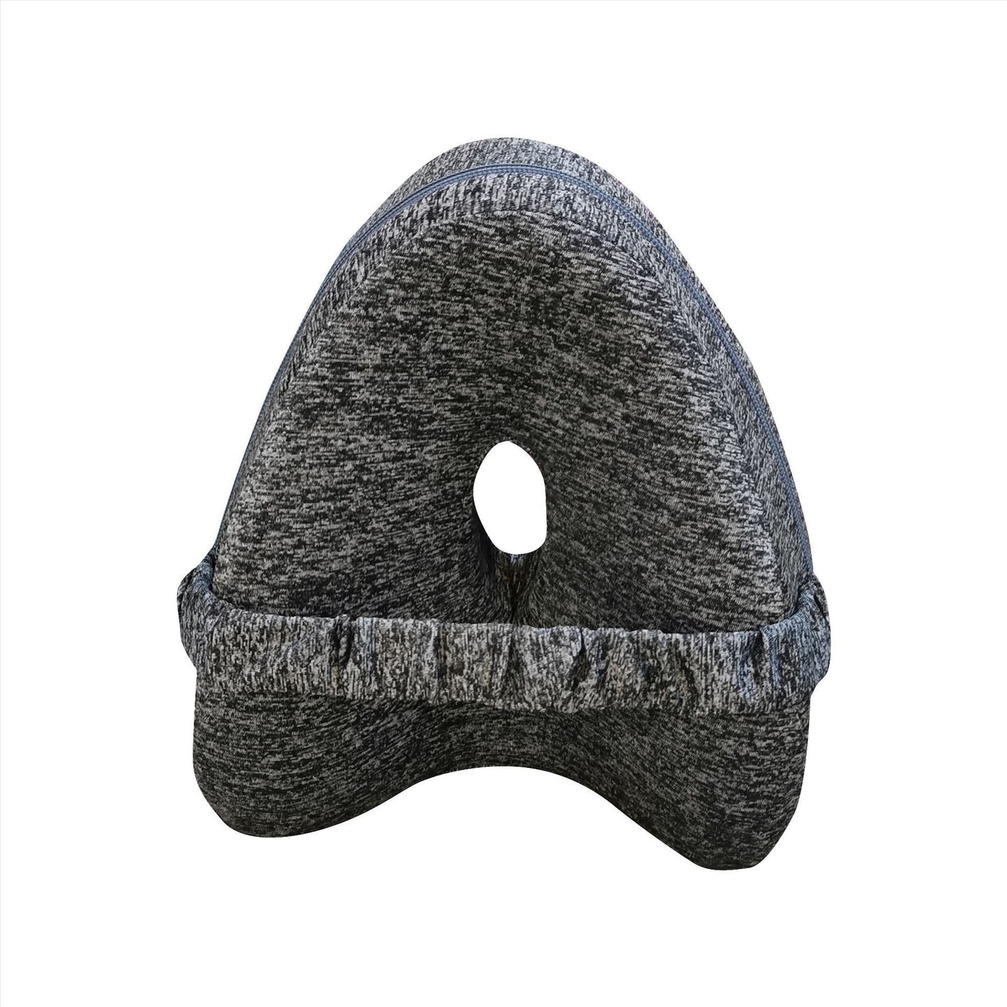 Zero pressure memory foam leg lock pillow in gray with ergonomic design