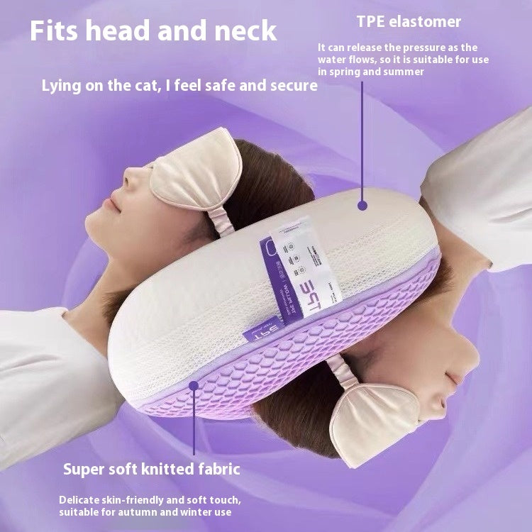 Washable TPE pressure release pectin pillow with super soft knitted fabric for head and neck support.