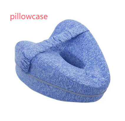 Blue zero pressure memory foam leg lock pillow with removable pillowcase