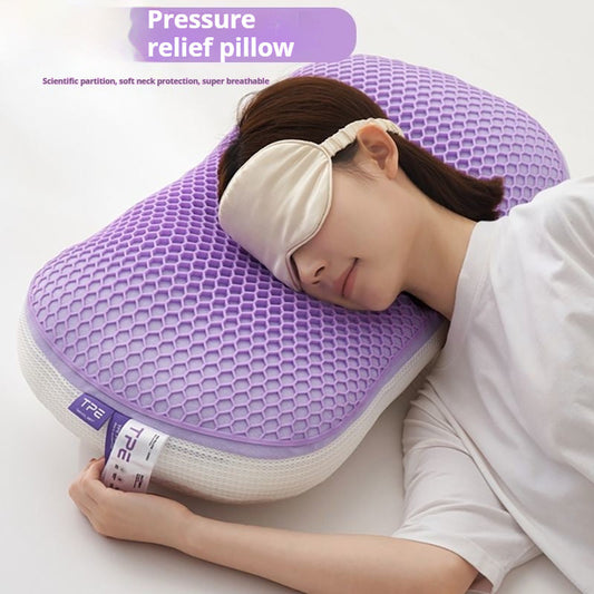 Waschbares TPE-Druckentlastungskissen in Lila mit Wabendesign, ideal für Erwachsene.